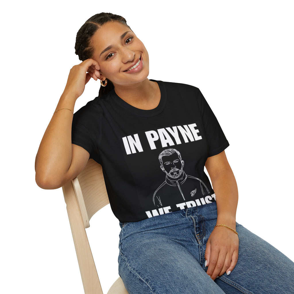 Black T-Shirt — "In Payne We Trust" Graphic Tee