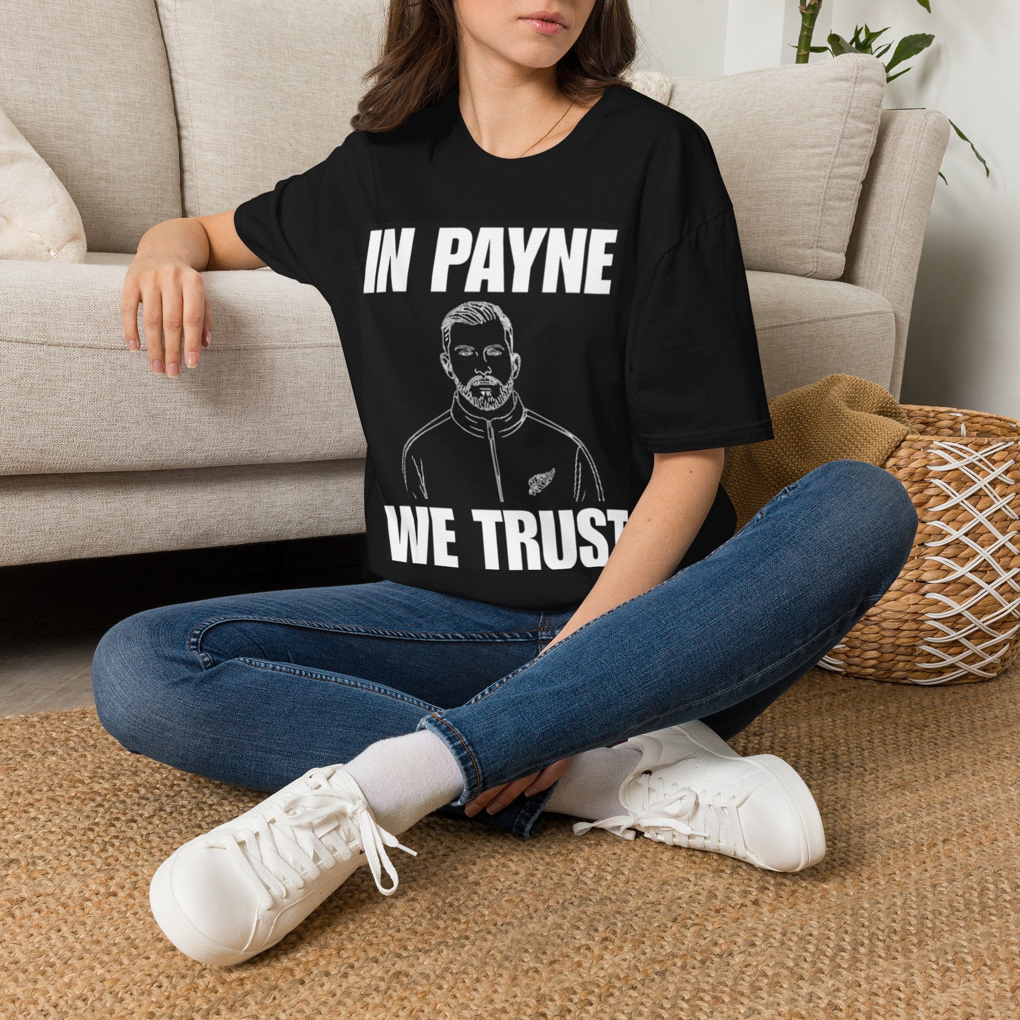 Black T-Shirt — "In Payne We Trust" Graphic Tee